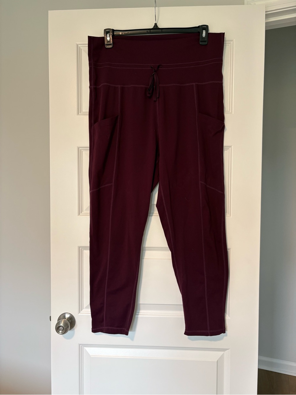 Fabletics XXL Maroon Workout Pants Plus Size Lightweight Athleisure Gym Yoga